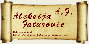 Aleksija Faturović vizit kartica